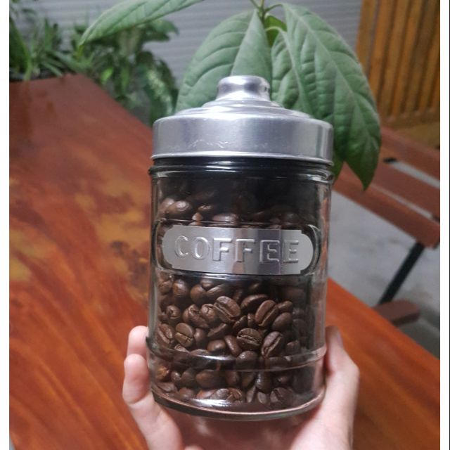 Hũ thủy tinh đựng cà phê