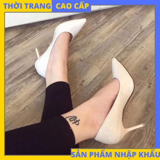 Giày cao gót công sở 8 phân bít mũi nhọn màu trắng cực sang trọng -[HÀNG VNXK]_[CÓ ẢNH THẬT] [HÀNG CAO CẤP]