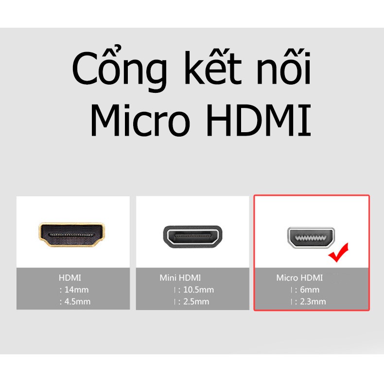 [Mã ELHACE giảm 4% đơn 300K] Đầu chuyển Micro HDMi ra HDMI 1080p- Jinghua S113