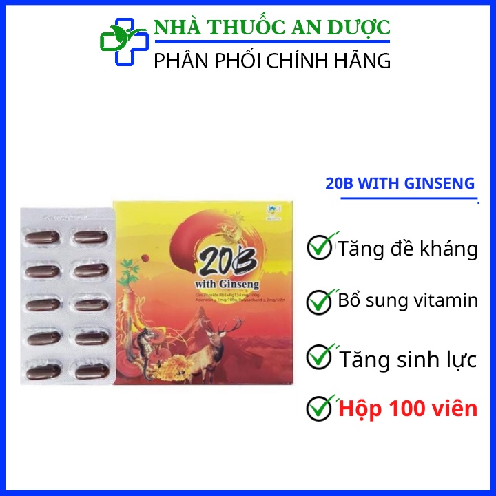 Viên uống bồi bổ cơ thể Vitamin 20B Ginseng giúp ăn ngon ngủ tốt, phục hồi cơ thể, bổ sung vitamin cho cơ thể