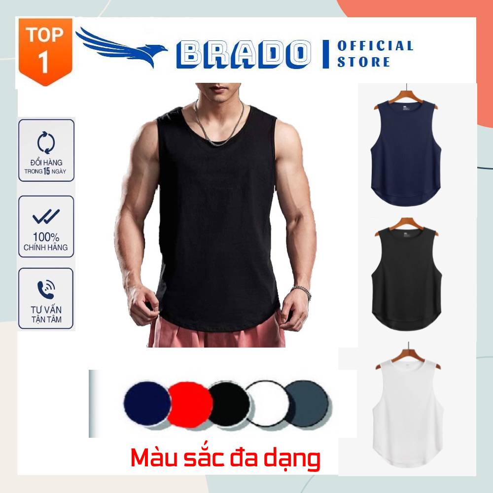 Áo ba lỗ nam tập gym, chơi thể thao, chạy bộ chất vải Thun Mè co giãn, thoáng mát