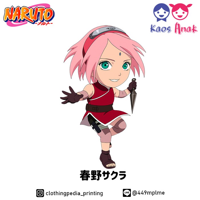 Áo Thun In Hình Nhân Vật Sakura Haruno Chibi Sasuke Uchiha Naruto Đáng Yêu Cho Nữ