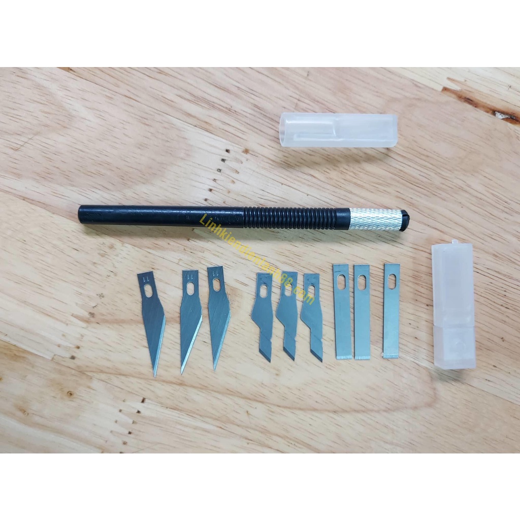 Bộ Dao trổ tay cầm nhựa abs ( màu đen) kèm 9 lưỡi dao mới ! dụng cụ hỗ trợ sửa chữa bo mạch.