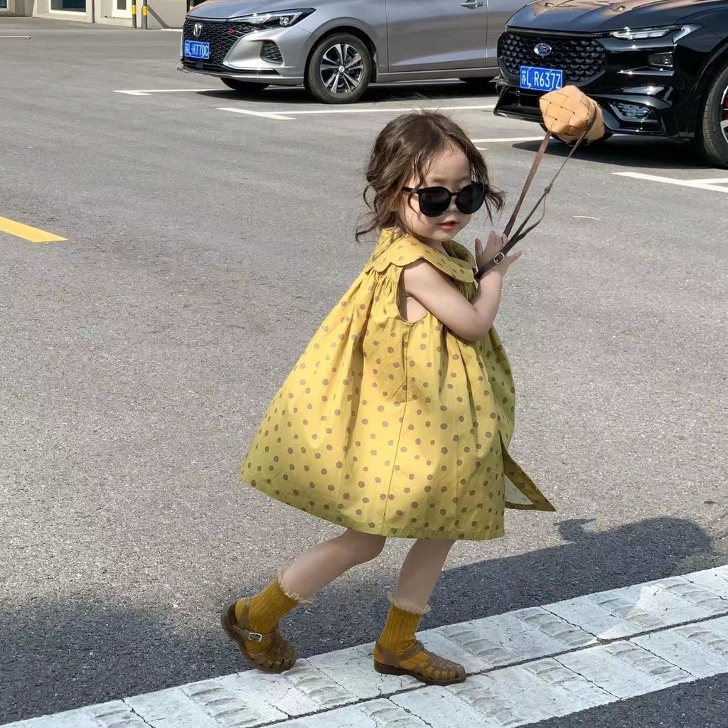 Đầm Trung Bình In Hoa Dễ Thương Phong Cách Phương Tây Hàn Quốc Thời Trang Mùa Hè Cho Bé Gái