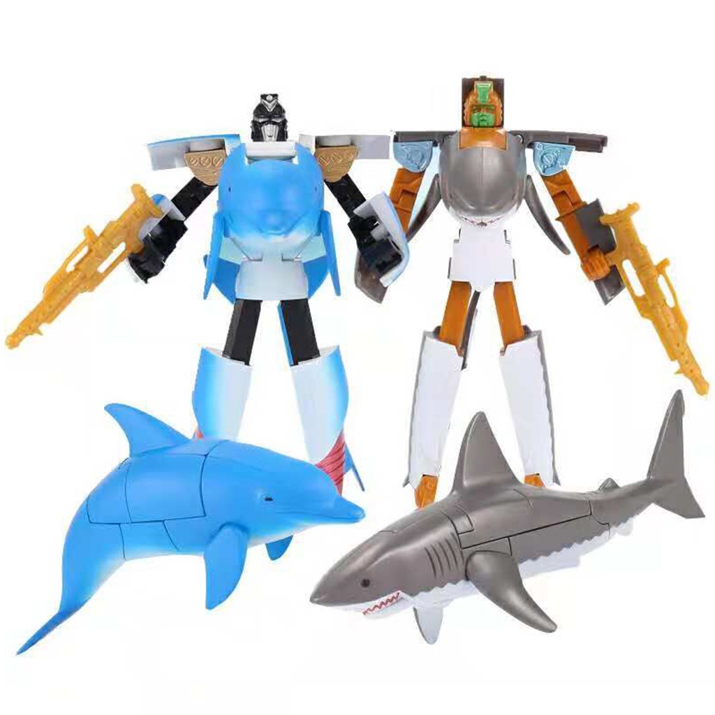 Đồ chơi robot biến hình cá mập sáng tạo cho bé