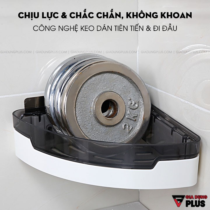 Kệ góc dán tường nhựa ABS cao cấp, đa năng cho phòng tắm, nhà bếp / không cần khoan / ShuangQuing (SQ-124)