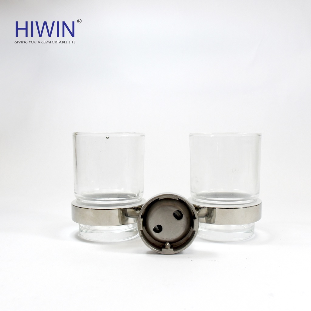 Kệ cốc đôi inox 304 mặt gương Hiwin Y-532 kích thước 180x80x50mm
