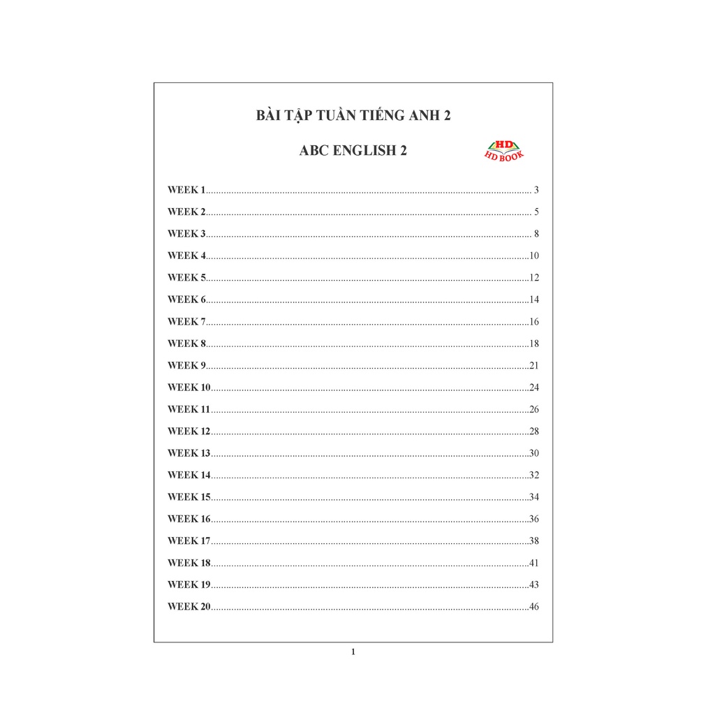 Sách - Bài tập tuần TIẾNG ANH 2