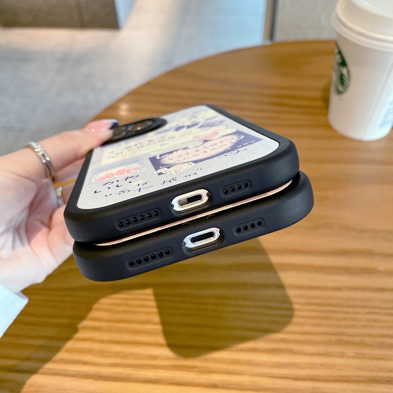 Ốp Điện Thoại Mềm Hình Ly Trà Sữa Dâu Tây Mắt To Cho iphone 15 14 13 12 11 pro x xr xs max se 2020 6 6s 7 8 plus