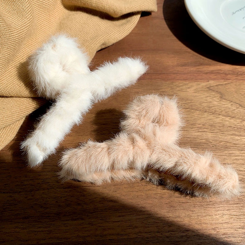 Set Kẹp Tóc Lông Nhung Dễ Thương Xinh Xắn Phong Cách Hàn Quốc Dành Cho Nữ