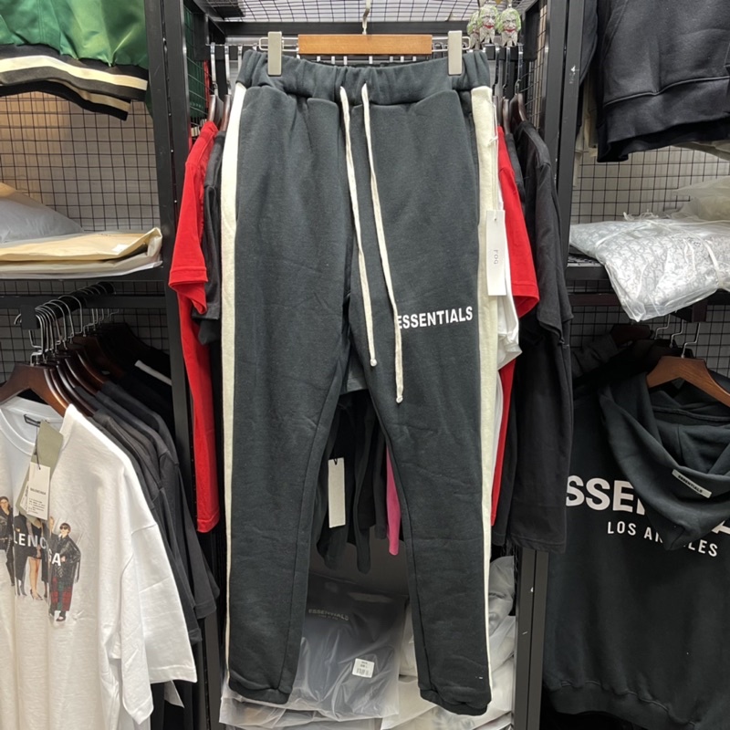 ⚡️[Hight Quality] - Quần Fear of God Essentials Side Stripe Sweatpants Black, Quần sweatpants FOG ESSENTIALS