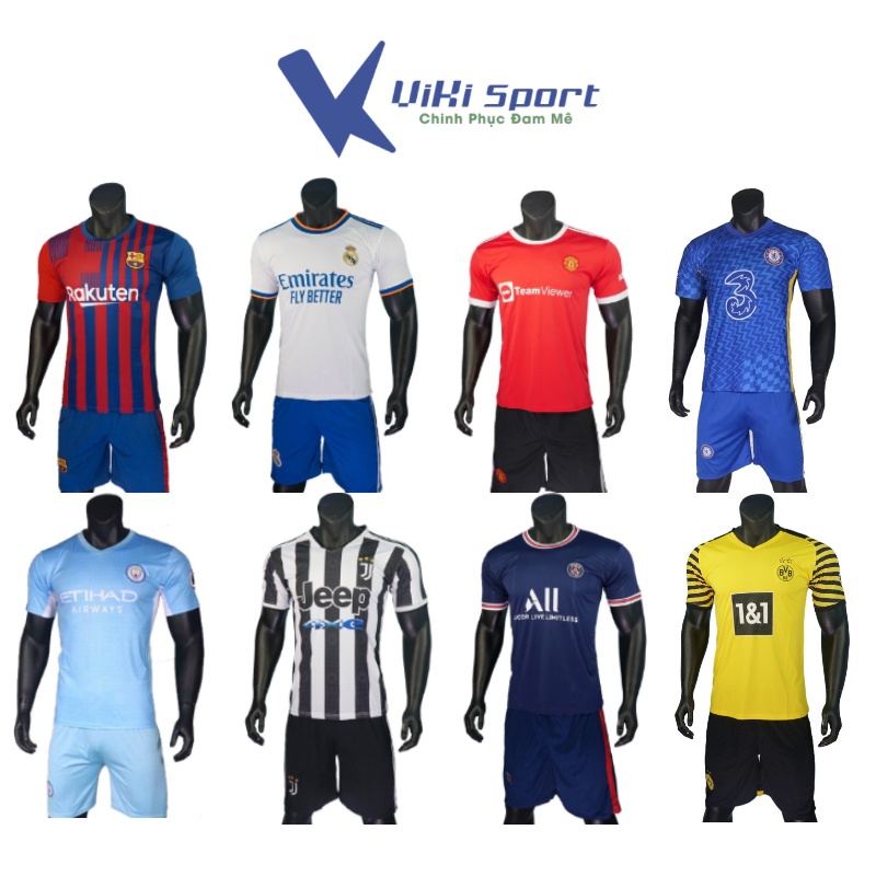 Áo bóng đá CLB mẫu mới 2022, vải thun lạnh thấm hút mồ hôi tốt - ViKi Sport