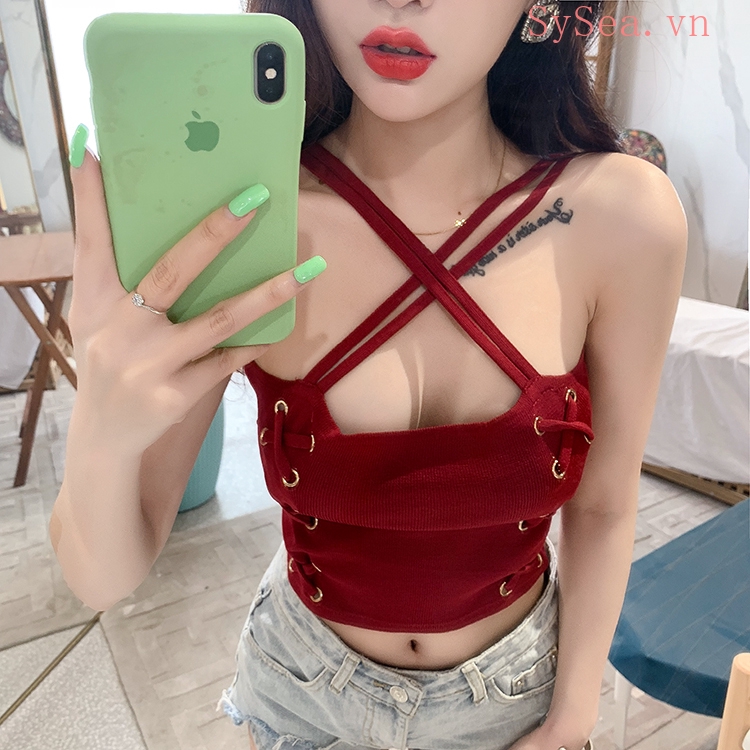 Áo Hai Dây Dệt Kim Form Ôm Kiểu Quyến Rũ Cho Nữ