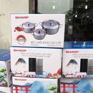 SALE_Bộ 3 xoong, nồi Sharp cao cấp.