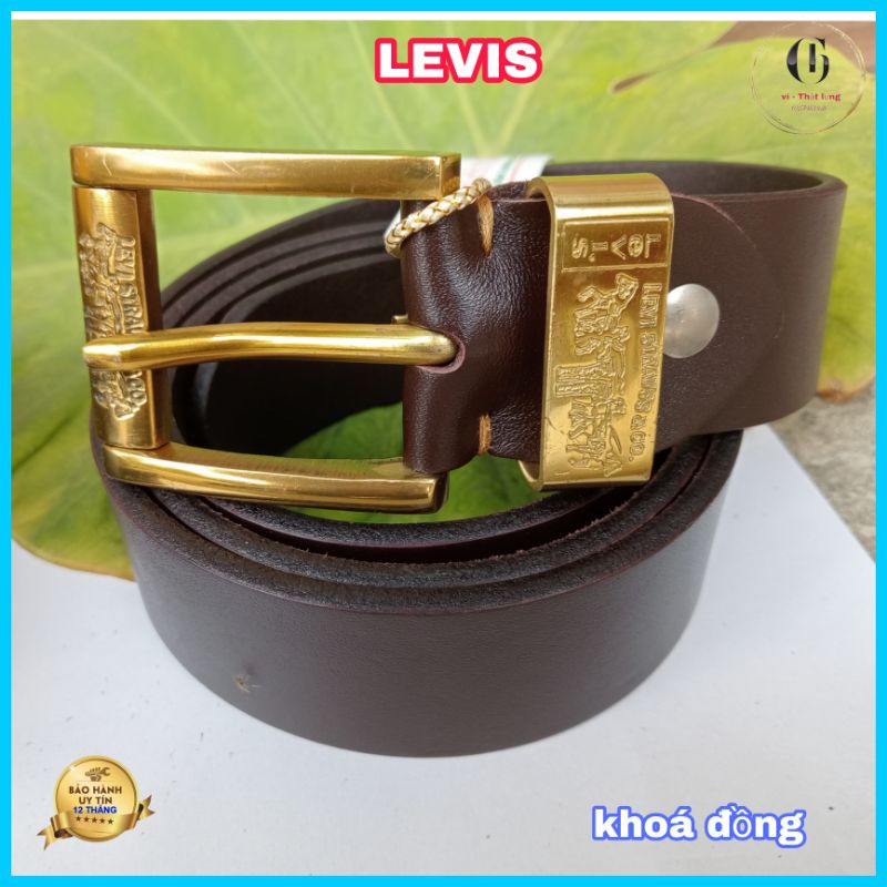 Thắt Lưng Nam Da Bò Italy Cao Cấp, Đầu Khoá Đồng Đúc Nguyên Khối, Mặt Khoá LEVIS