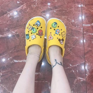 (Sock:Tặng 8 sticker gắn dép & 2 sticker gắn ốp đt được chọn) Dép satihu Màu vàng cực xinh