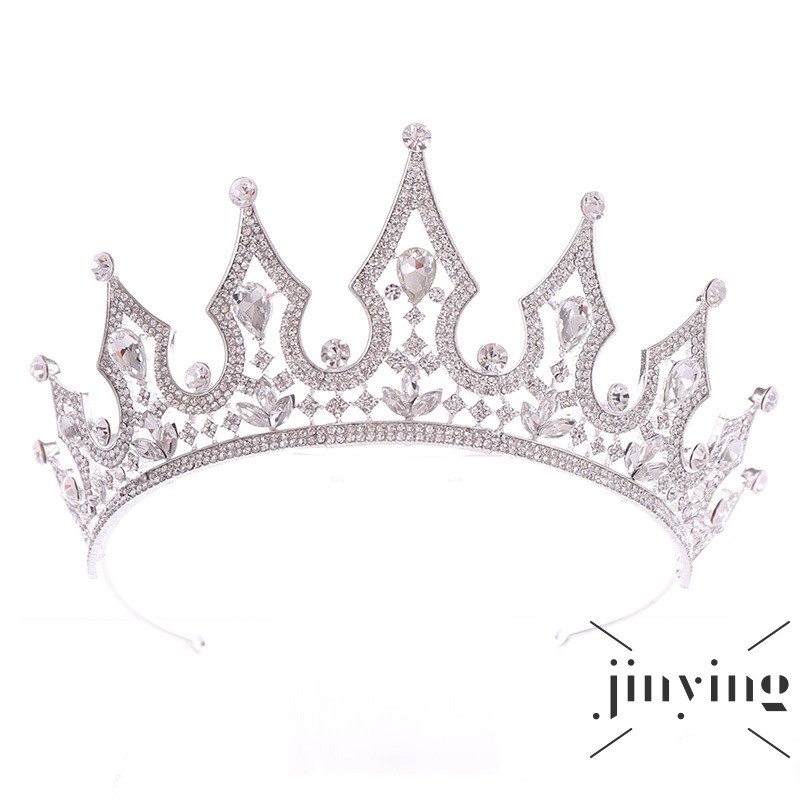 GETNOIVAS Vương miện đính đá màu vàng đồng/ bạc cao cấp sang trọng thời trang