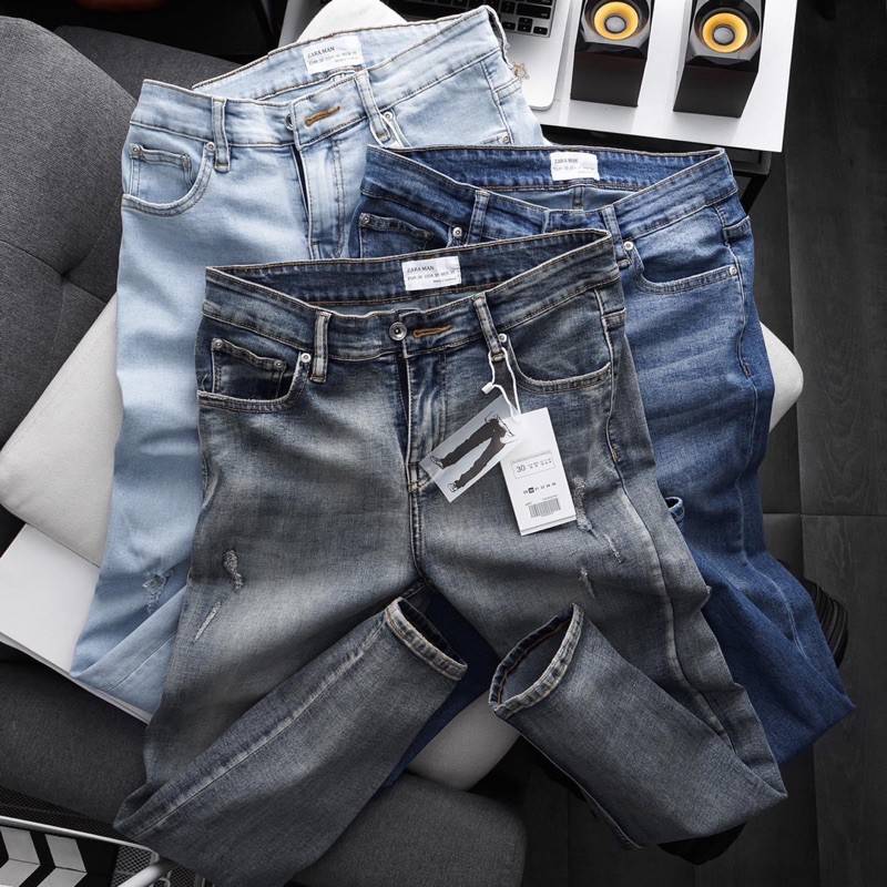 Quần jean nam VNXK slimfit 2 màu thời trang-jean co giản