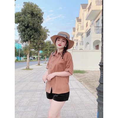 Áo sơ mi 2 túi đũi cộc tay rơi