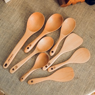 Vá cơm gỗ beech - vá gỗ beech nhiều kiểu dáng - Wooden spoon