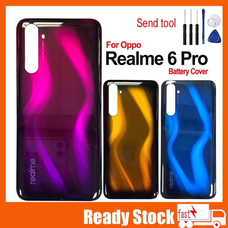 Nắp lưng Nắp đậy pin cho OPPO Realme 6 pro bộ vỏ For OPPO Realme 6 Pro Back Cover Housing Door Glass Case Mobile Phone Replacement Parts For Realme 6Pro RMX2061 RMX2063 Battery Cover Replacement Realme 6Pro back cover