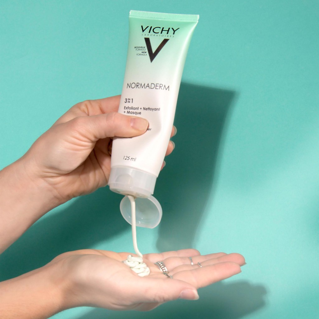 Vichy - Kem Tẩy Tế Bào Chết 3 in 1 Normaderm Ngừa Mụn Kiêm Mặt Nạ