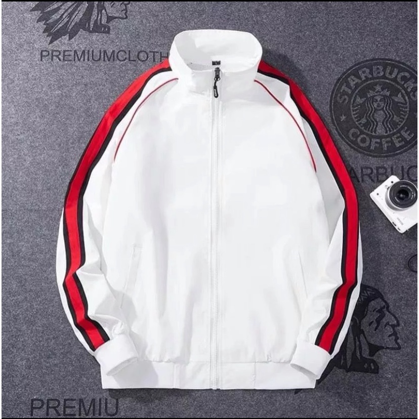 Áo Khoác Dù Nam Nữ 2 Lớp Dây Kéo Phong Cách Hàn Quốc Phối 2 Sọc Tay Áo Siêu Hót Trend 2022_AM