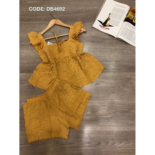 Đồ bộ nữ quần đùi cổ vuông