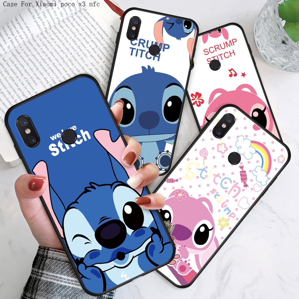 Xiaomi Poco M3 X3 NFC Pro GT F3 5G Xiomi mi Pocophone For Soft Case Silicone Casing TPU Cute Cartoon Lovers Stitch Angel Sweetheart 626 Shockproof Phone Full Cover Simple Macaron Matte Back Cases