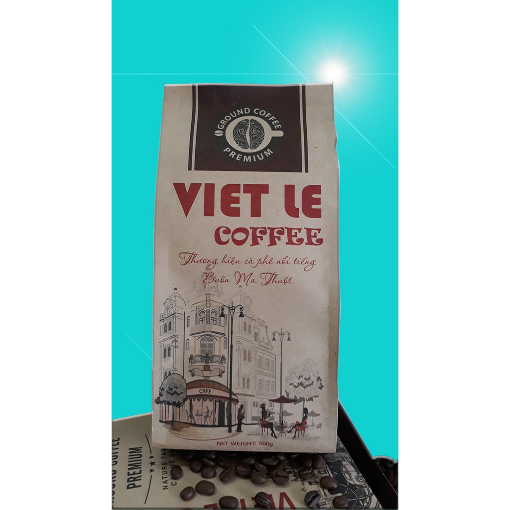 Cà phê bột nguyên chất VIET LE GROUND COFFEE PREMIUM-gói 500g