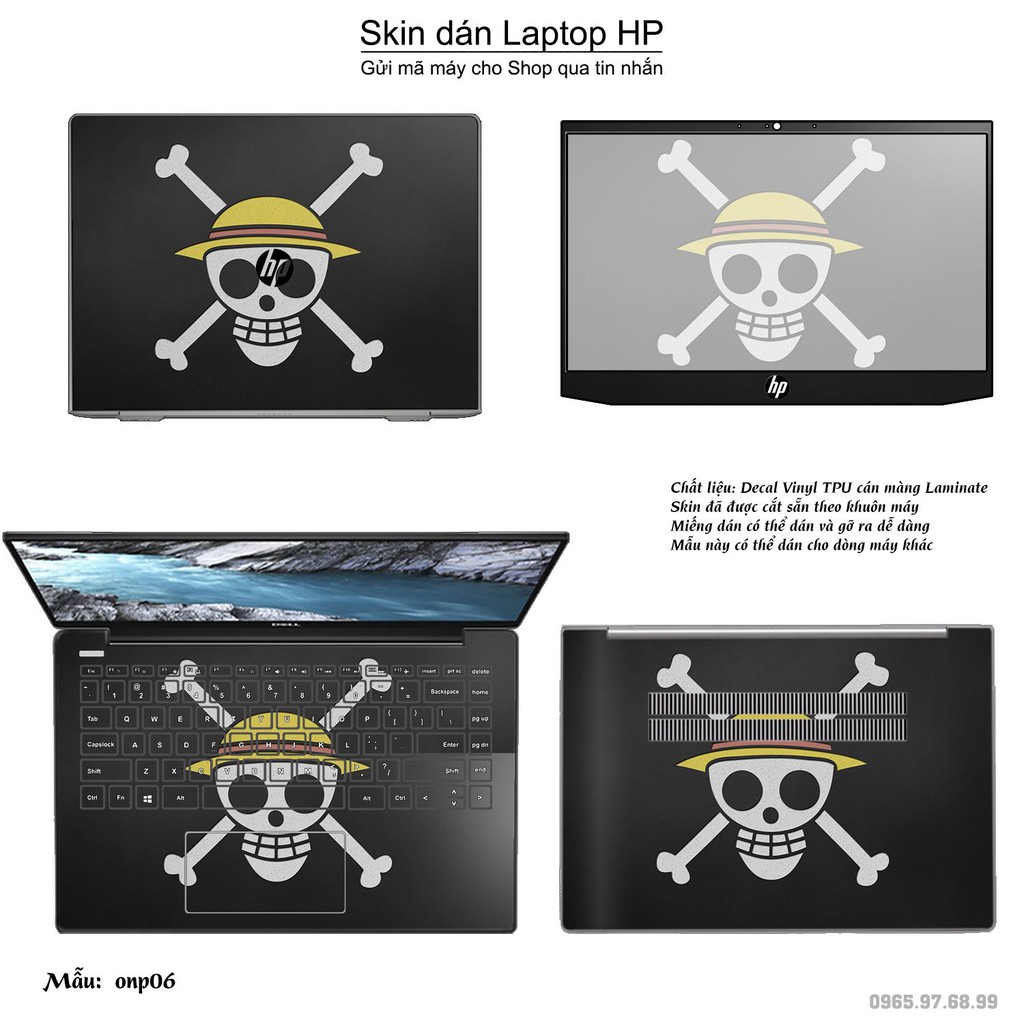 Skin dán Laptop HP in hình One Piece nhiều mẫu 3 (inbox mã máy cho Shop)