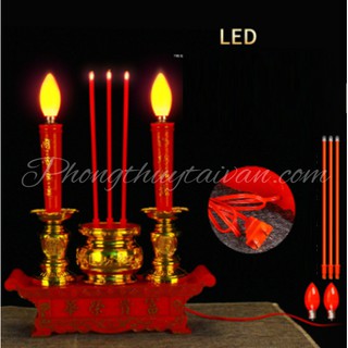 Lư Hương Điện NGUYÊN BỘ Đế Bậc đầy đủ LeD(nhà hàng,siêu thị,chung cư hạn chế thắp nhang)