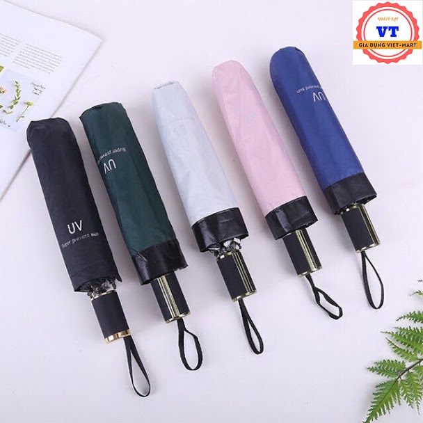 Ô dù che mưa đi nắng  hàng cao cấp gấp gọn chống tia uv chất liệu vải dù chống nhăn