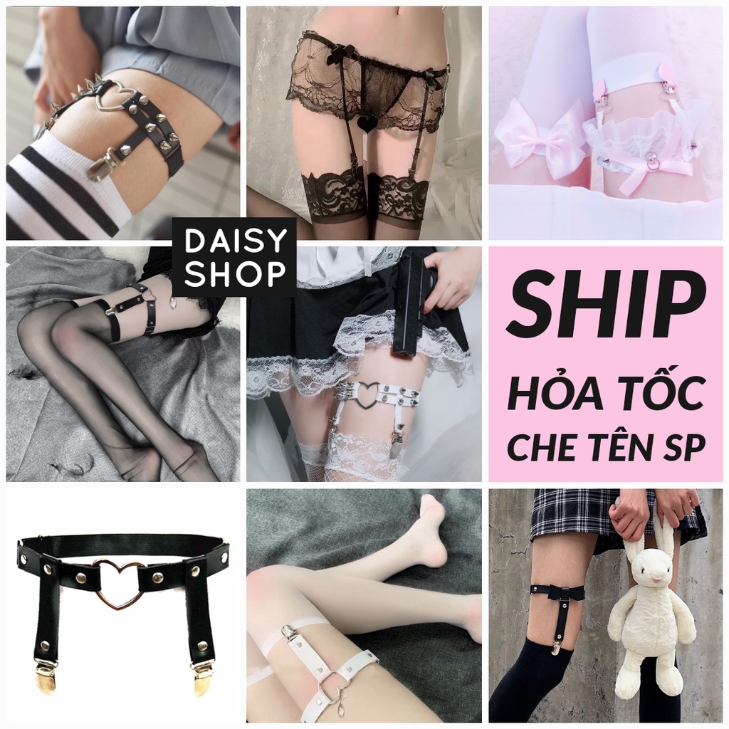 10 kiểu choker đùi garter harness - kẹp nịt tất vớ lolita JK cố định có dây rút co dãn