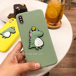 Ốp nhựa mịn  matcha sticker cá sấu dành cho Oppo
