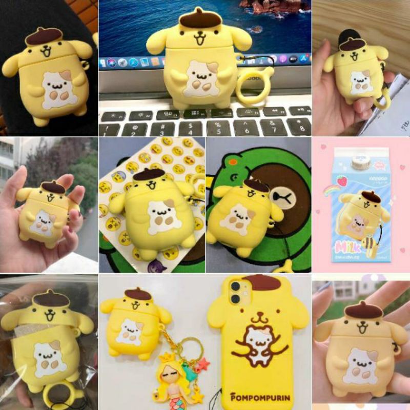 Case bảo vệ Airpods Pro/1/2 chó puppy pompompurin sanrio vàng/ vua trò chơi yugioh/ máy game digivice