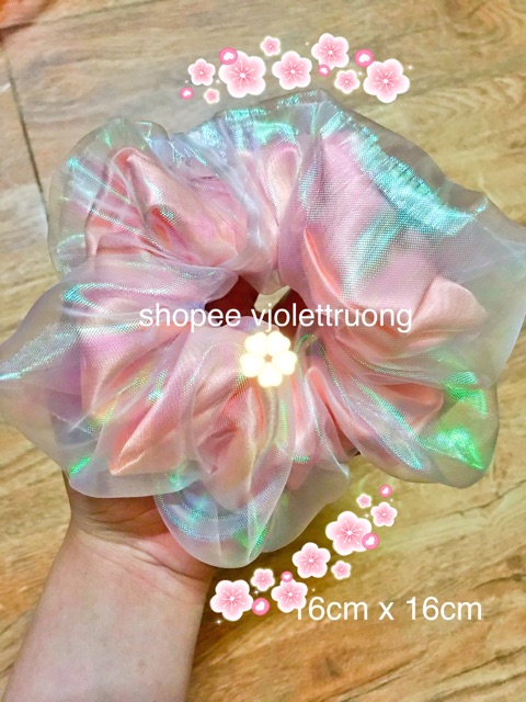 [ Sỉ và Lẻ ] Cột tóc Scrunchies lụa trơn - Scrunchies pompom - cột tóc pom pom - cột tóc lollipop