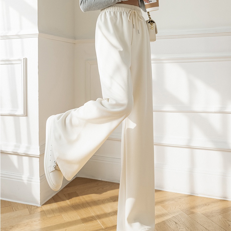 SUXI Quần Dài Ống Rộng Lưng Cao Màu Sắc Đơn Giản Dễ Phối Đồ Thời Trang Mùa Hè Cho Nữ