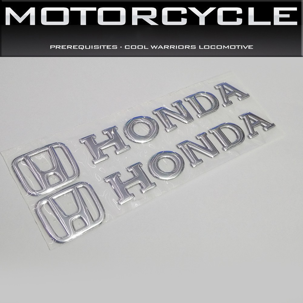 Bộ 2 tem chữ H- Honda 3D Nổi dài - HD 3d nổi Bạc