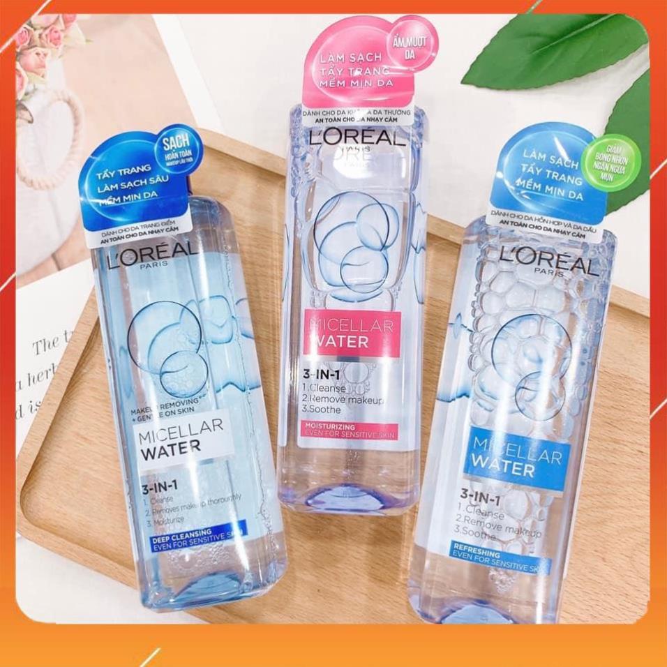 [CHÍNH HÃNG] [Đủ màu] - Nước tẩy trang Loreal - L'Oreal Paris 3-in-1 Micellar Water 400ml