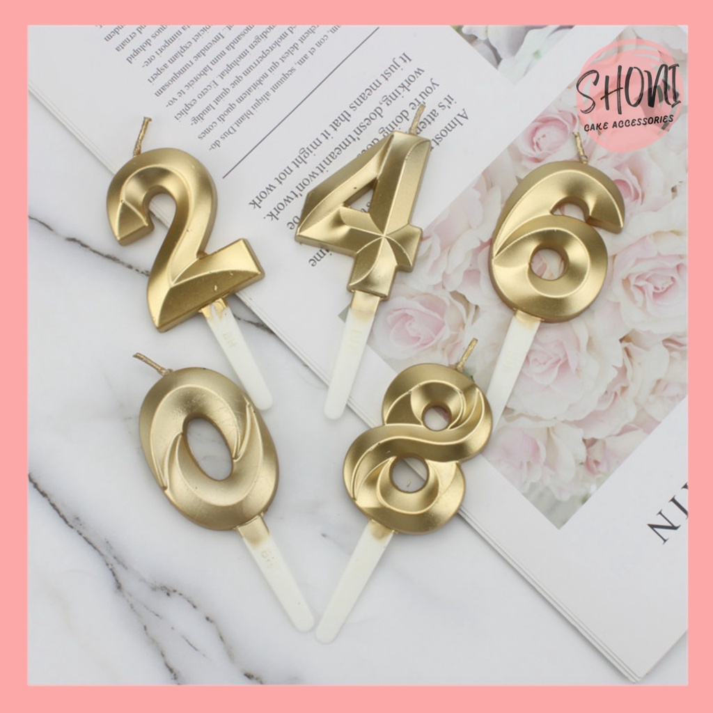 Nến Số Vàng Trang Trí Bánh Kem Sinh Nhật
