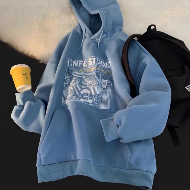 Áo Hoodie Form rộng Unisex Nam/ Nữ chất Nỉ bông cực mịn ấm siêu xinh ( Kèm Ảnh + Video thật cận chất vải) | BigBuy360 - bigbuy360.vn