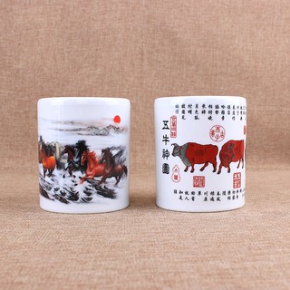 Ống đựng bút lông chất liệu sứ