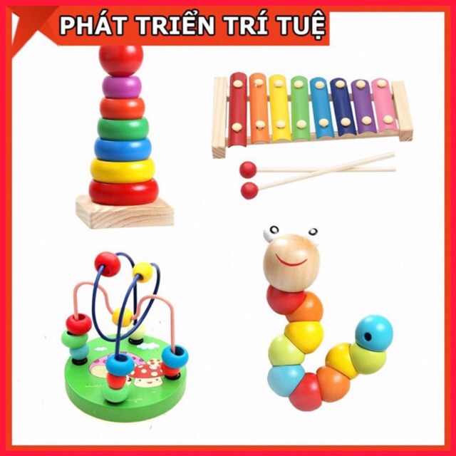 Combo 4 món đồ chơi phát triển trí tuệ cho bé