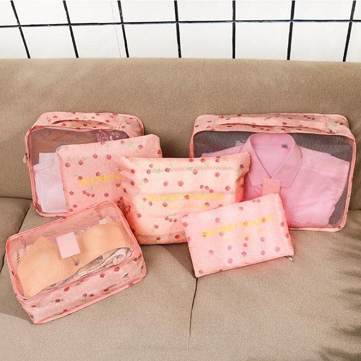 Set túi du lịch 6 túi Floral Clothes Pouch, CHERY