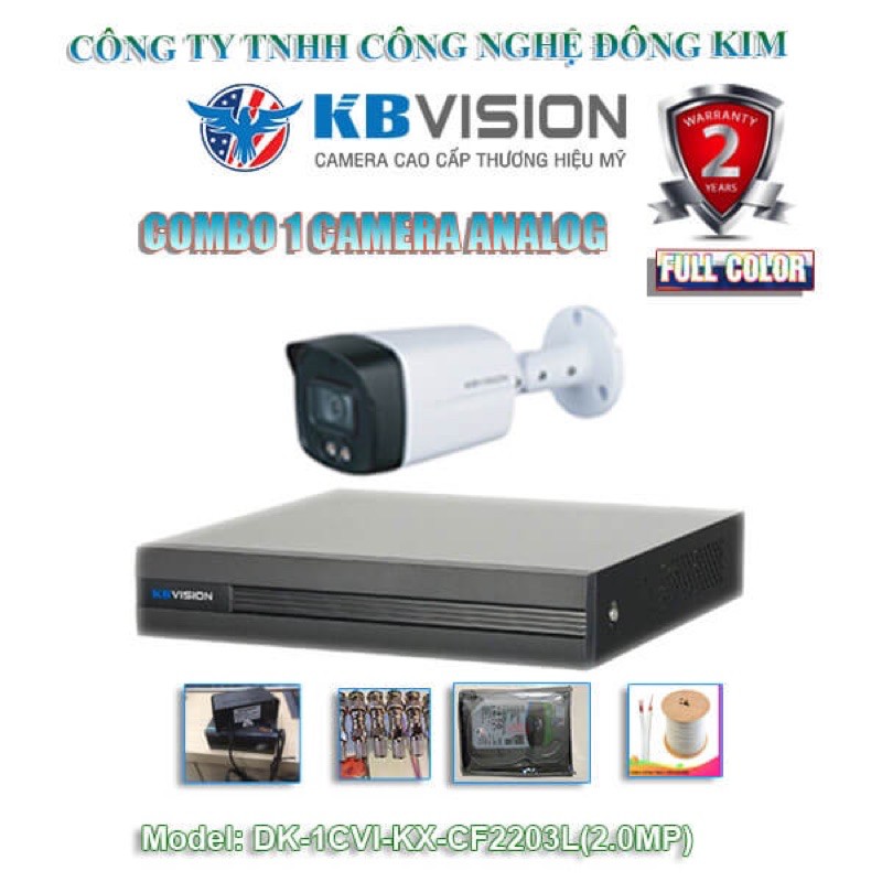 Camera  KBVISION KX-CF2203L-A 2.0 megapixel tích hợp micro. có màu ban đêm