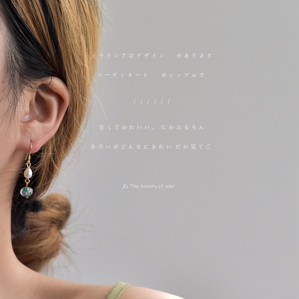 Cổ trang quý phái với bông tai thả nhẹ hạt mix hoa màu A921 mạ 925