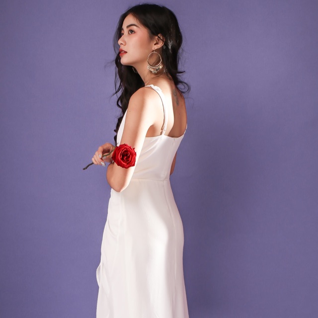 ĐẦM TRẮNG RÚT DÂY - JASMINE (có size S,M)