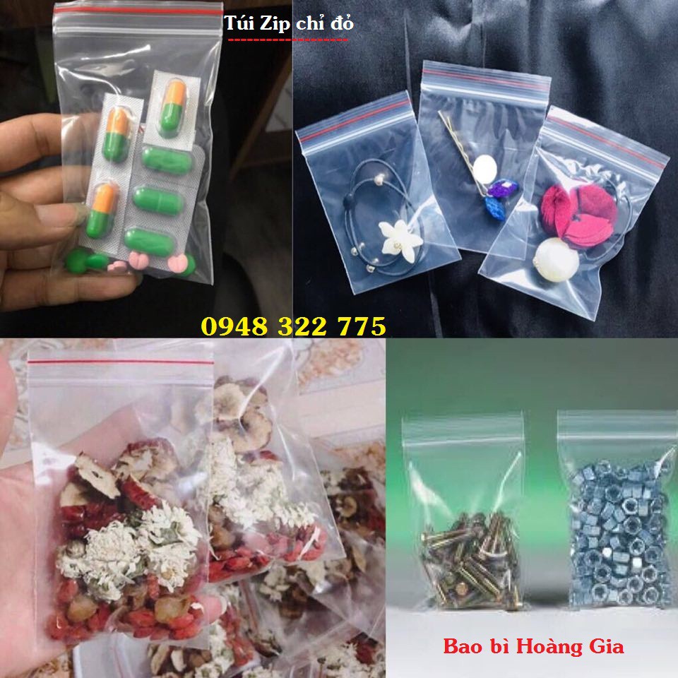 1kg Túi Zipper chỉ đỏ