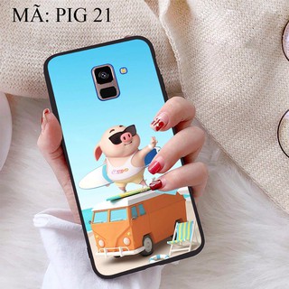 Ốp lưng Samsung A8 Plus 2018 viền dẻo TPU BST Heo Con